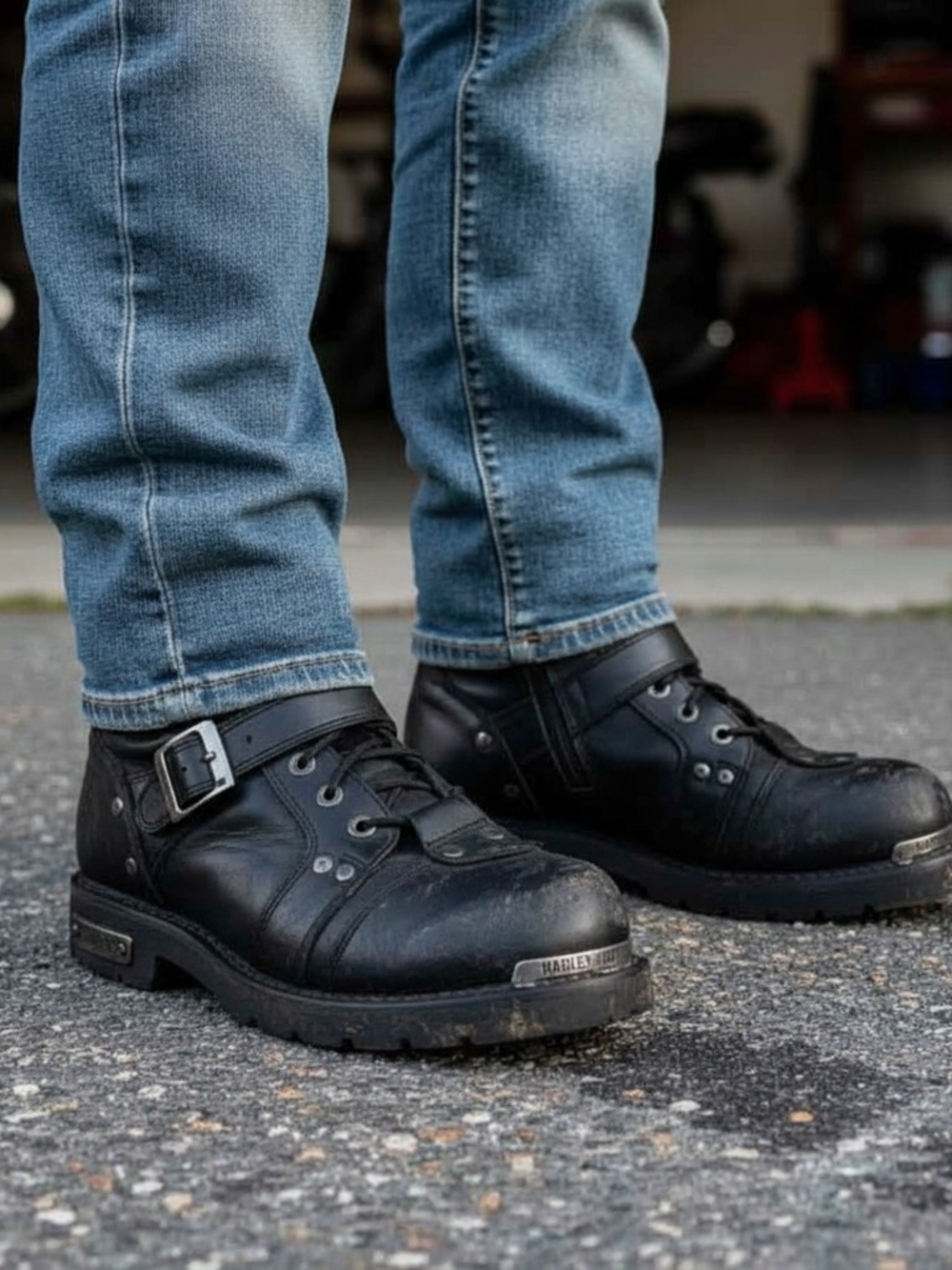 Harley Davidson Men's Biker Boots Black Leather Steel Toe Size 12